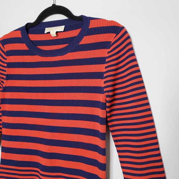 MICHAEL MICHAEL KORS Red Navy Striped Viscose Blend Sweater Sz M - Picture 4 of 8